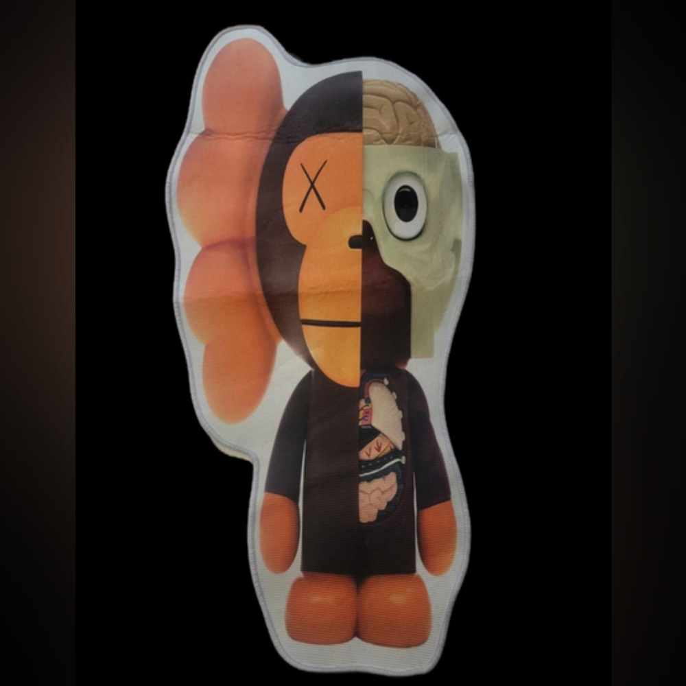 KAWS AND BAPE COLLAB throw rug